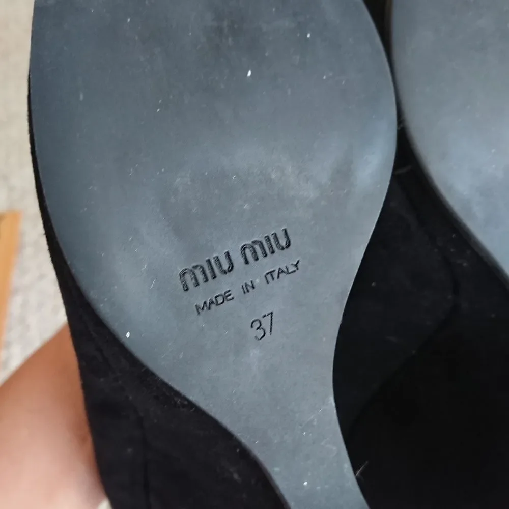Miu Miu black suede wedges size 6.5